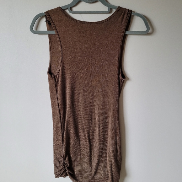 Vintage 80s tank top Michael Stars brown ruched tank top - Picture 5 of 9